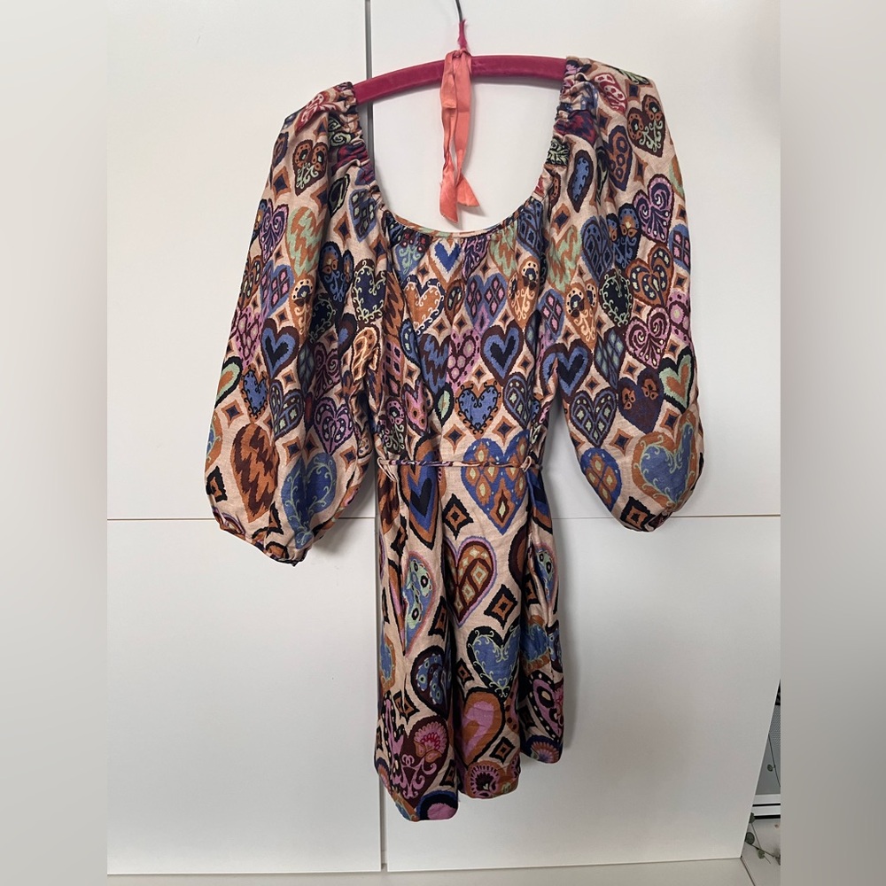 FARM Rio Multicolor Heart Print Dress